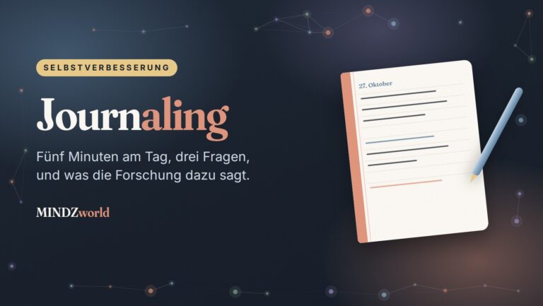 Journaling für Anfänger: Notizbuch mit Stift, fünf Minuten am Tag