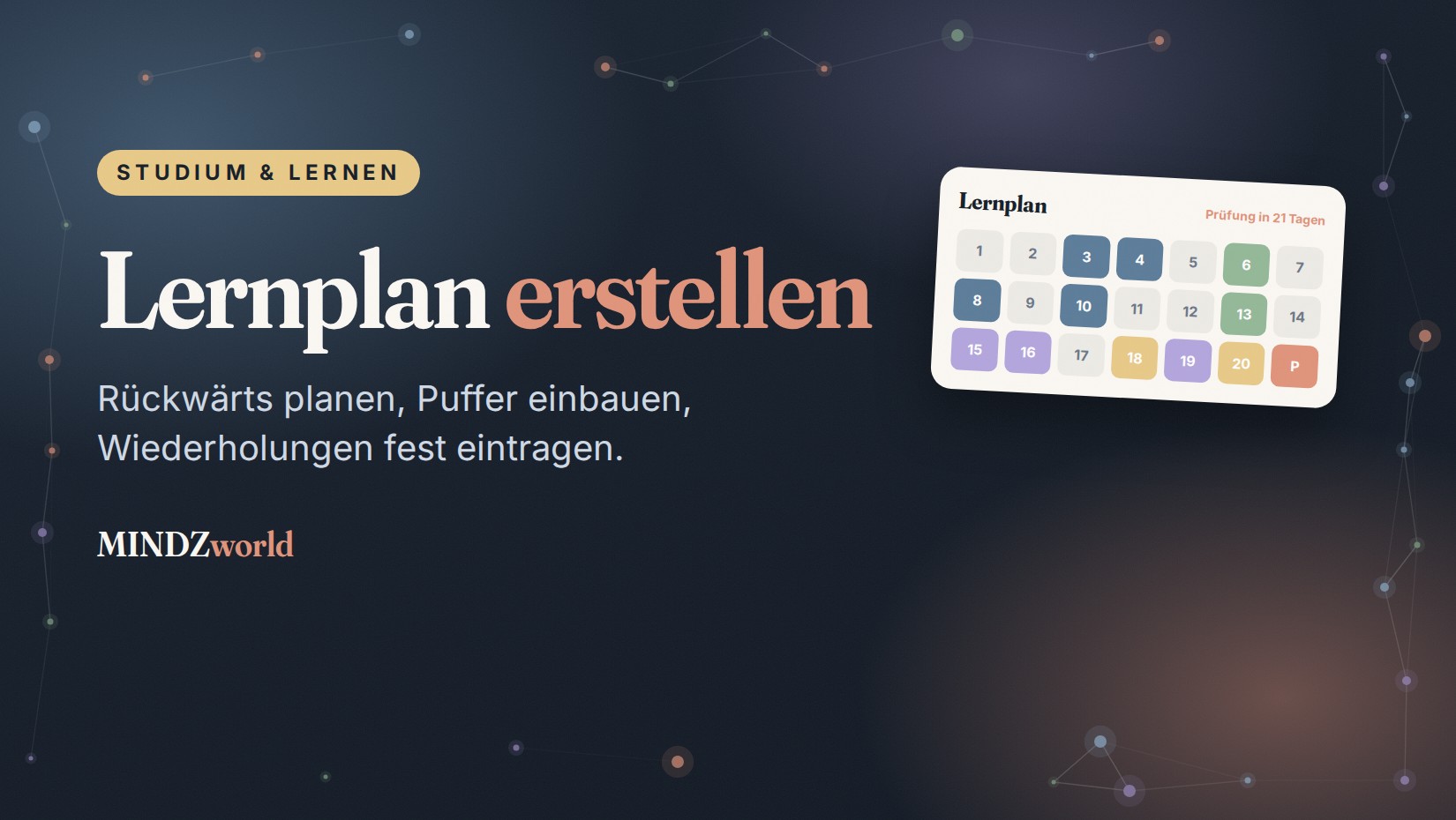 Lernplan erstellen: Kalender mit Lernplan bis zur Prüfung