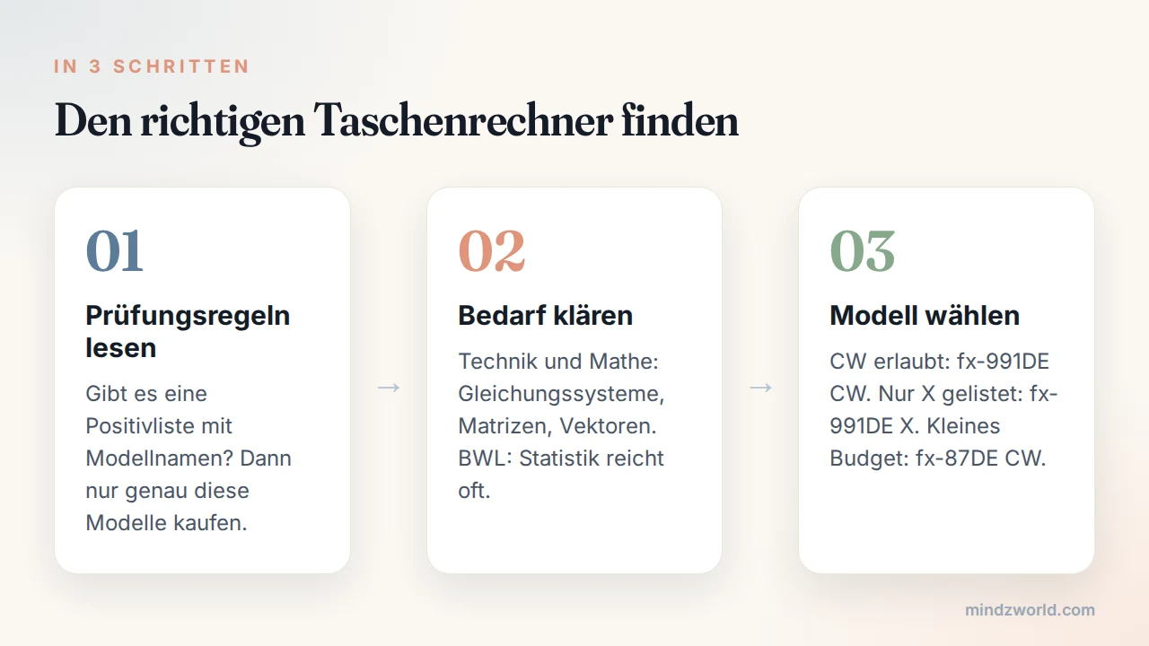 Taschenrechner fürs Studium in 3 Schritten auswählen: Prüfungsregeln, Bedarf, Modell